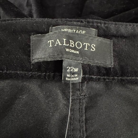 Talbots Heritage Velvet Pants Size 22W Black Cotton Polyester NWT PT-2464 - Picture 9 of 10